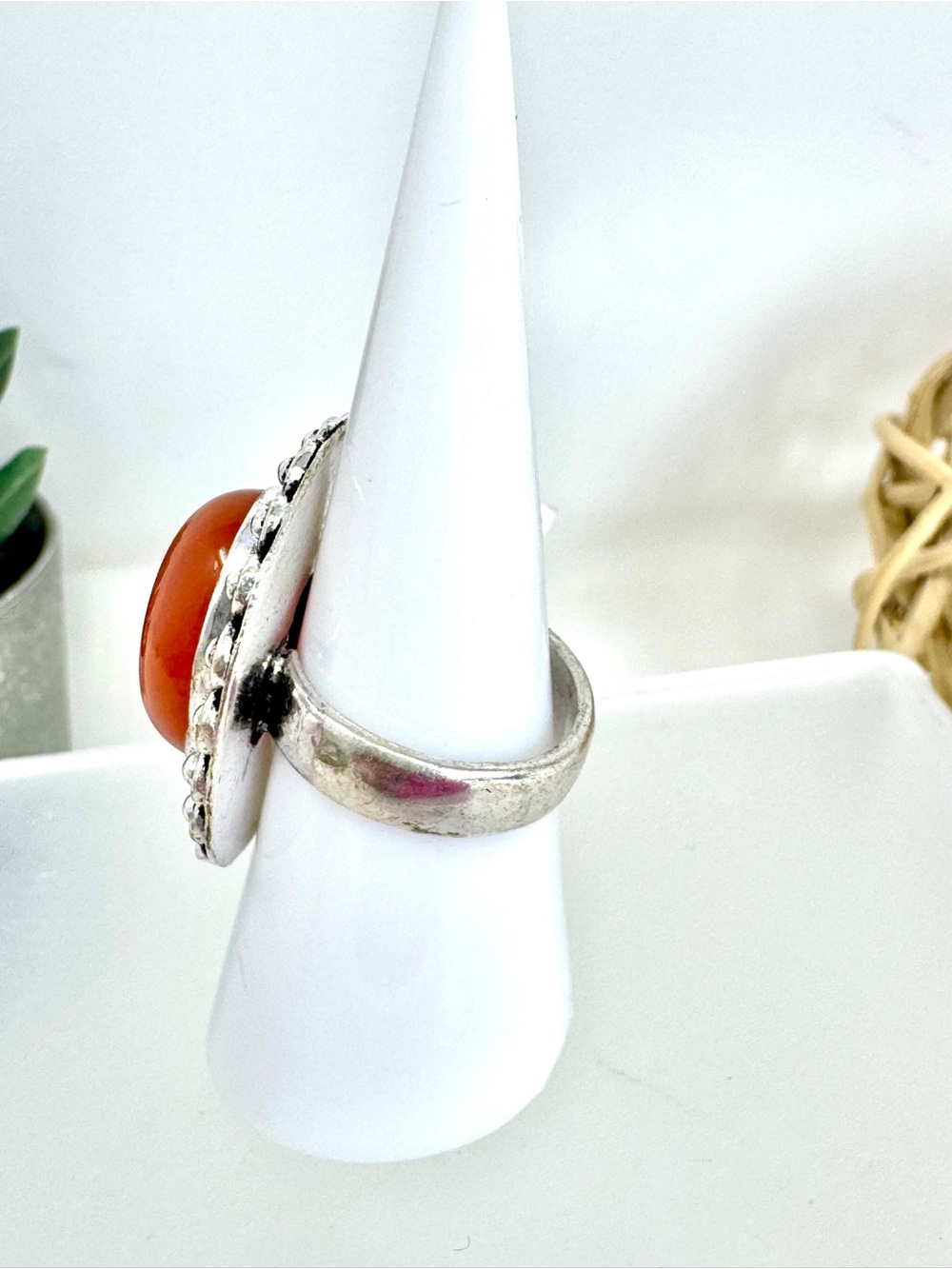 NWT Artisan Red Onyx Cabochon Statement Ring